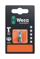 WERA 05073906001 Screwdriver Bit, Hex, 6mm, 1" Length, Hex-Plus Series