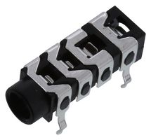 CLIFF ELECTRONIC COMPONENTS FC68128 Phone Audio Connector, 3.5mm, 4 Contacts, Jack, PCB Mount, Nickel Plated Contacts, Plastic Body