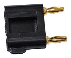 MUELLER ELECTRIC BU-P2035-0 Banana Test Connector, Miniature, Plug, Cable Mount, 5 A, 2.5 kV, Gold Plated Contacts, Black