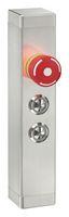 DAVIES MOLDING TG-01K.R120.36 Handle, w/ PB Switch, 120 mm, Stainless Steel, M6, TG Series