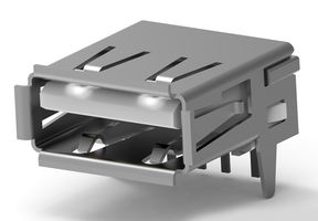 AMP - TE CONNECTIVITY 6364372-2 USB Connector, USB Type A, USB 2.0, Receptacle, 4 Positions, Through Hole Mount, Right Angle