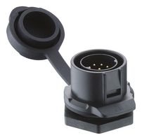 LUTRONIC 2630 07 T22CB100 Sensor Connector, 02 Series, Male, 7 Positions, Solder Pin, Straight Panel Mount