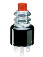 GRAYHILL 07-7 Pushbutton Switch, 07 Series, SPST, Momentary, Round Plunger, Black