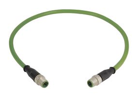 HARTING 21349292405075 Sensor Cable, D Code, Green, M12 Sensor Straight 4 Position Plug, 4 Positions, 7.5 m, 24.6 ft
