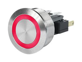 SCHURTER 3-108-957 Vandal Resistant Switch, MSM Series, 22.1 mm, SPDT, Momentary, Round Flush, Natural