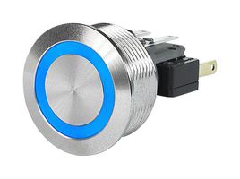 SCHURTER 3-108-973 Vandal Resistant Switch, MSM Series, 22.1 mm, SPDT, Momentary, Round Flush, Natural