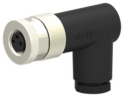 TE CONNECTIVITY T4012008031-000 Sensor Connector, M8, Female, 3 Positions, Screw Socket, Right Angle Cable Mount