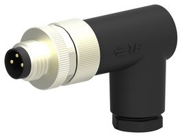 TE CONNECTIVITY T4013008031-000 Sensor Connector, M8, Male, 3 Positions, Screw Pin, Right Angle Cable Mount