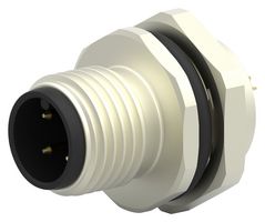 TE CONNECTIVITY T4132012041-000 Sensor Connector, M12, Male, 4 Positions, Solder Pin, Straight Panel Mount