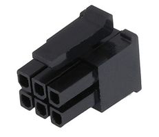 MOLEX 43025-0608 Connector Housing, Black, Micro-Fit 3.0 43025 Series, Receptacle, 6 Positions, 3 mm