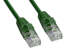 AMPHENOL CABLES ON DEMAND MP-5XRJ45UNNG-010 Ethernet Cable, Cat5e, RJ45 Plug to RJ45 Plug, UTP (Unshielded Twisted Pair), Green, 3 m, 10 ft