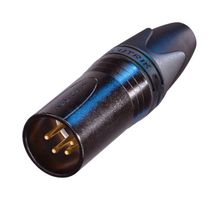 NEUTRIK NC4MXX-B XLR Connector, 4 Contacts, Plug, Cable Mount, Gold Plated Contacts, Metal Body, XX Series