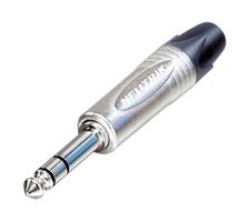NEUTRIK NP3X-D Phone Audio Connector, Stereo, 3 Contacts, Plug, 6.35 mm, Cable Mount, Nickel Plated Contacts