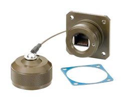 L-COM ECRD3103U00 Modular Connector, W/ Dust Cap, Grounding Shld, RJ45 Jack, 1 x 1 (Port), 8P8C, Cat5e, Cat6, IP68