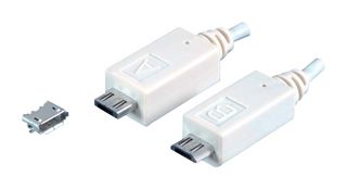 AMP - TE CONNECTIVITY 1981568-1 USB Connector, Micro USB Type B, USB 2.0, Receptacle, 5 Positions, Surface Mount, Right Angle