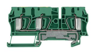 WEIDMULLER 7904170000 DIN Rail Mount Terminal Block, PE, 3 Positions, 26 AWG, 10 AWG, 6 mm², Tension Clamp