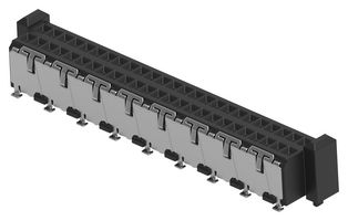TE CONNECTIVITY - ERNI 254876-E Mezzanine Connector, Blindmate, Receptacle, 1 mm, 2 Rows, 50 Contacts, Surface Mount Straight