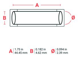 BRADY M6-094-175-342-BL Wire Marker, Heat Shrinkable Sleeve, Blank (No Legend), PO (Polyolefin), Blue, 2.4mm x 44.45mm