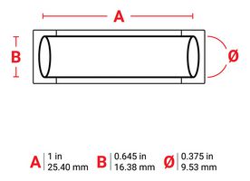 BRADY M6-375-1-342-BL Wire Marker, Heat Shrinkable Sleeve, Blank (No Legend), PO (Polyolefin), Blue, 9.53mm x 25.4mm