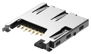 GCT MEM2061-01-188-00-A Memory Card Connector, MicroSD, Push-Push, 8 Contacts, Phosphor Bronze, Gold Plated Contacts