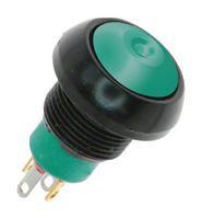 APEM ISR3Z1AD300 Industrial Pushbutton Switch, IS Series, 13.6 mm, SPST-NO, Momentary, Round Curved, Green