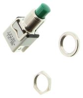 APEM 1213C3 Industrial Pushbutton Switch, 1200 Series, 12.2 mm, SPST-NO, Momentary, Round Plunger, Green