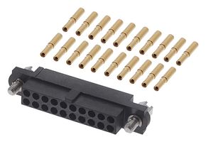HARWIN M80-4602005 Rectangular Connector, Jackscrews, Datamate J-Tek M80 Series, 20 Contacts, Receptacle, 2 mm, Crimp