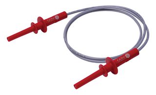 CAL TEST ELECTRONICS CT3020-100-2 Banana Test Lead, 4mm Banana Plug, Shrouded, 4mm Banana Plug, Shrouded, 39.5 ", 1 m, Red, 10 A