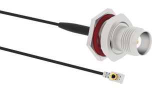 AMPHENOL RF 095-850-309-200 RF / Coaxial Cable Assembly, 7.8 ", 200 mm, 1.13mm Micro, TNC Bulkhead Jack