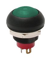 E-SWITCH RP8100B2M1CEBLKGRNNIL Industrial Pushbutton Switch, RP8100 Series, 13.6 mm, SPST-NO-DM, Off-(On), Round, Green