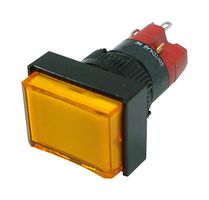 MULTICOMP PRO MP-D16LMT1-1CY Industrial Pushbutton Switch, Incandescent 28V, MP Pushbutton Switches Rectangular, 16 mm