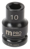 MULTICOMP PRO MP12-CRMO10 Impact Socket, 1/2" Drive, 10 mm AF, 1.49" Length