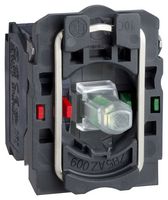 SCHNEIDER ELECTRIC ZB5AW0G15 Contact Block, SPST-NO/NC, Screw Clamp, 2 Pole, 6 A, 120 V
