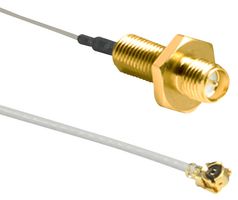 TE CONNECTIVITY - LINX CSI-RGFE-100-UFFR RF / Coaxial Cable Assembly, 0.3 ft, 100 mm, 1.13mm, U.FL Plug, SMA RP Bulkhead Jack, 50 ohm