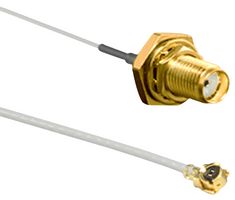 TE CONNECTIVITY - LINX CSI-SGFI-100-UFFR RF / Coaxial Cable Assembly, 0.3 ft, 100 mm, 1.13mm, U.FL Plug, SMA Bulkhead Jack, 50 ohm