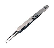 AVEN 18062TT Tweezers, Precision, Style 5, Straight/Pointed, 110mm Overall Length, Titanium