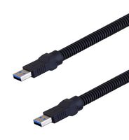L-COM U3A00071-3M USB Cable, Plastic Armor, Type A Plug to Type A Plug, 3 m, 9.8 ft, USB 3.0, Blue