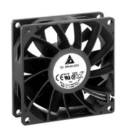 DELTA ELECTRONICS FFB0812SH DC Axial Fan, 12 V, Square, 80 mm, 25.4 mm, Ball Bearing, 67.02 CFM
