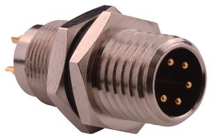 NORCOMP 855-005-203R004 Sensor Connector, IP67, Panel, VULCON Series, M8, Female, 5 Positions, Solder Socket