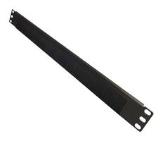 TUK MLBBRUSH Brush Strip Panel, 19" Rack Enclosure, Steel, Black, 1U, 19" W x 1.75" H