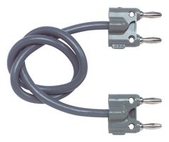 POMONA 2BA-24 Banana Test Lead, 4mm Stackable Dual Banana Plug, 4mm Stackable Dual Banana Plug, 24 ", 610 mm
