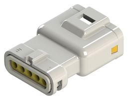 EDAC 560-005-000-110 Connector Housing, IP67, White, 1-1.3mm, E-Seal 560 Series, Plug, 5 Positions, 2.5 mm