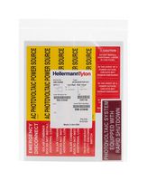 HELLERMANNTYTON 596-03946 AC Solar Label, Pre-Printed, Warning, Vinyl, Polyester, Red/Orange, 36 Per Pack