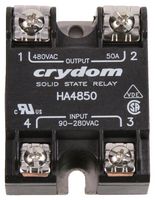 SENSATA/CRYDOM HA4850 Solid State Relay, 50 A, 530 VAC, Panel Mount, Screw, Zero Crossing