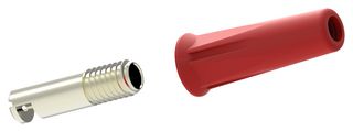 MULTICOMP PRO 76-1696 Banana Test Connector, Jack, Cable Mount, 36 A, 60 VDC, Nickel Plated Contacts, Red