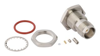AMPHENOL RF 031-6998 RF / Coaxial Connector, TNC Coaxial, Straight Bulkhead Jack, Crimp, 50 ohm, 0.81mm Micro