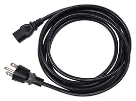 MULTICOMP PRO MC-193-DC Mains Power Cord, NEMA 6-15P to IEC 320 C13, 3 m, 10 A, 250 V, Black