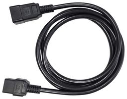MULTICOMP PRO MC-410-DC Mains Power Cord, IEC 320 C20 to IEC 320 C19, 2.5 m, 15 A, 125 V, Black
