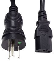 MULTICOMP PRO MC-464-DC Mains Power Cord, NEMA 5-15P to IEC 320 C13, 2.44 m, 10 A, 125 VAC, Black