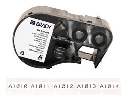 BRADY M4-130-499 Label, Thermal Transfer Printable, 9.53 mm, 20.96 mm, Nylon Cloth, Black on White